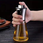 Oil Spray Bottle for Kitchen – 304 Stainless Steel & Glass Pressurized Oil Mister Sprayer, BPA-Free, Large Capacity, for Olive Oil, BBQ, Grilling, Air Fryer, Cooking – Multiple Styles Available
