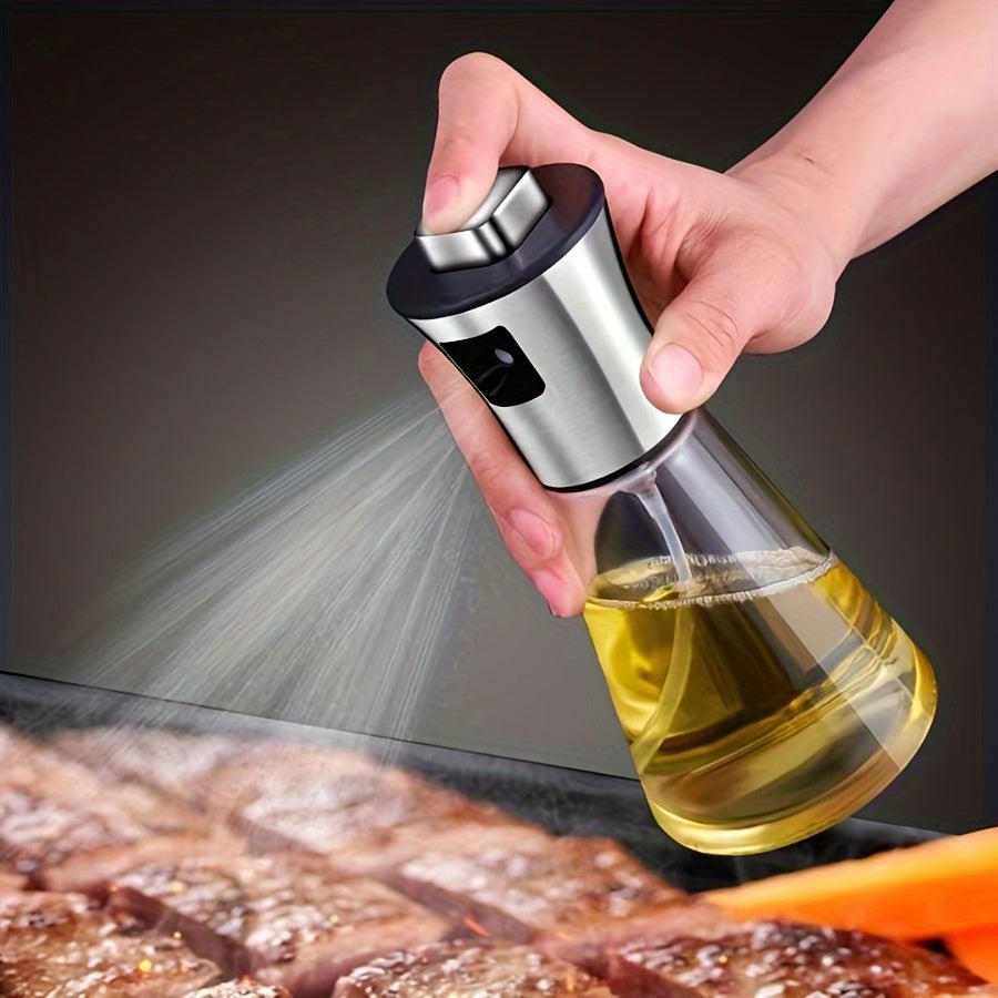 Oil Spray Bottle for Kitchen – 304 Stainless Steel & Glass Pressurized Oil Mister Sprayer, BPA-Free, Large Capacity, for Olive Oil, BBQ, Grilling, Air Fryer, Cooking – Multiple Styles Available