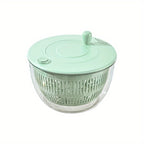 Salad Spinner & Vegetable Dehydrator with Slicer Multifunctional Fruit Spin Dryer Slicer for Lettuce Herbs Potatoes - Kitchen Salad Maker Washing Drying Slicing Tool, Green