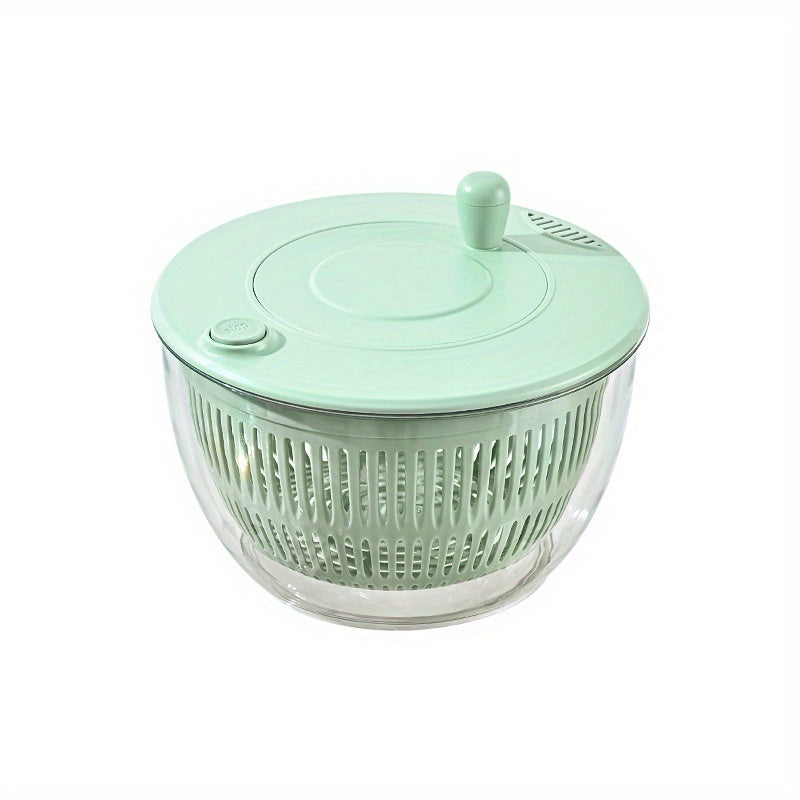Salad Spinner & Vegetable Dehydrator with Slicer Multifunctional Fruit Spin Dryer Slicer for Lettuce Herbs Potatoes - Kitchen Salad Maker Washing Drying Slicing Tool, Green