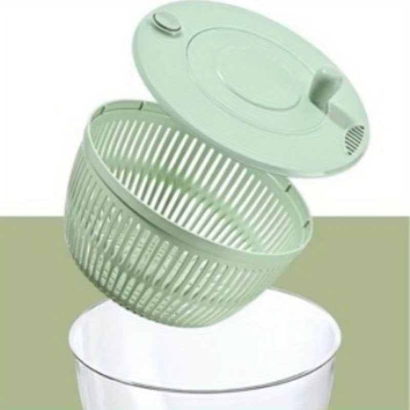 Salad Spinner & Vegetable Dehydrator with Slicer Multifunctional Fruit Spin Dryer Slicer for Lettuce Herbs Potatoes - Kitchen Salad Maker Washing Drying Slicing Tool, Green