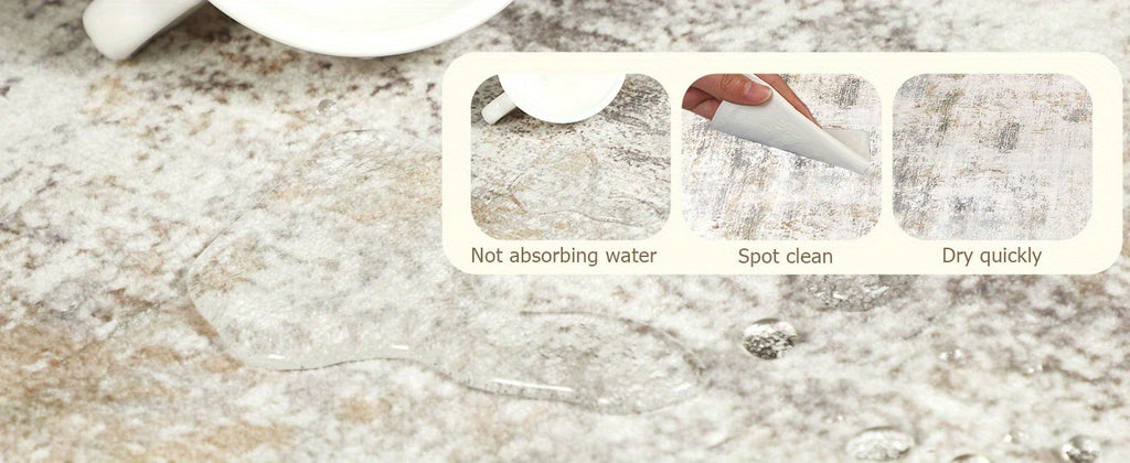 Modern Abstract Area Rug – Non-Slip Rubber Backing Washable Low Pile Rug for Bedroom Kitchen Entryway Dorm | Beige & Camel, 3 Sizes