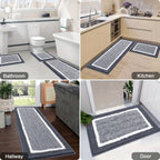 3 Piece Bathroom Rug Set Non-Slip Absorbent Microfiber Shaggy Bath Mats with U-Shaped Toilet Mat Washable Bath Rugs Dark Gray Coffee Blue Grey Black