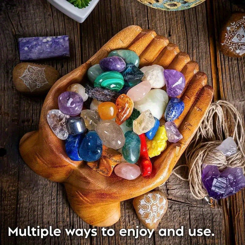 Carved Wooden Bowl Jewelry Organizer – Decorative Desktop Dish for Keys, Crystals & Trinkets, Boho Wood Display Stand