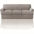 T Cushion Loveseat Slipcover 3-Piece Set, Stretch Sofa Covers for 2-Cushion Couch with 2 Individual T-Shape Seat Covers, Machine Washable Furniture Protector for Living Room, Wrinkle Free