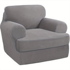 T Cushion Loveseat Slipcover 3-Piece Set, Stretch Sofa Covers for 2-Cushion Couch with 2 Individual T-Shape Seat Covers, Machine Washable Furniture Protector for Living Room, Wrinkle Free