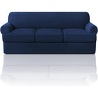 T Cushion Loveseat Slipcover 3-Piece Set, Stretch Sofa Covers for 2-Cushion Couch with 2 Individual T-Shape Seat Covers, Machine Washable Furniture Protector for Living Room, Wrinkle Free