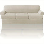 T Cushion Loveseat Slipcover 3-Piece Set, Stretch Sofa Covers for 2-Cushion Couch with 2 Individual T-Shape Seat Covers, Machine Washable Furniture Protector for Living Room, Wrinkle Free