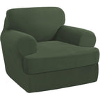 T Cushion Loveseat Slipcover 3-Piece Set, Stretch Sofa Covers for 2-Cushion Couch with 2 Individual T-Shape Seat Covers, Machine Washable Furniture Protector for Living Room, Wrinkle Free