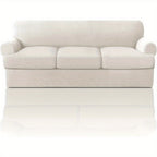 T Cushion Loveseat Slipcover 3-Piece Set, Stretch Sofa Covers for 2-Cushion Couch with 2 Individual T-Shape Seat Covers, Machine Washable Furniture Protector for Living Room, Wrinkle Free