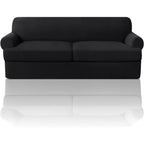 T Cushion Loveseat Slipcover 3-Piece Set, Stretch Sofa Covers for 2-Cushion Couch with 2 Individual T-Shape Seat Covers, Machine Washable Furniture Protector for Living Room, Wrinkle Free