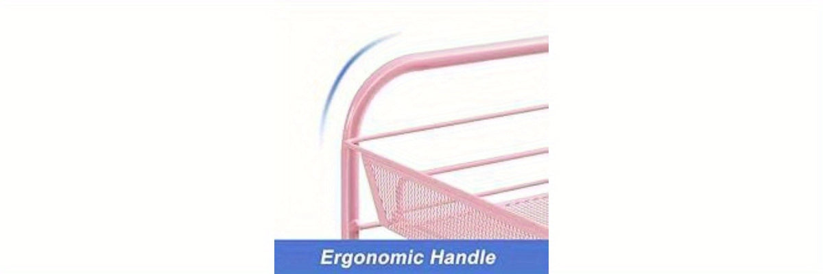 3-Tier Metal Rolling Cart with Wheels - Mesh Wire Utility Storage Trolley with 3 Hooks, Tool-Free Assembly, Rolling Shelving Unit for Kitchen, Bathroom, and Laundry Room