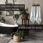 Wall-Mounted Bathroom Towel Rack with 5 Hooks, Farmhouse Style Rust-Resistant Metal – Space-Saving Towel Holder for Towels, Robes & Washcloths, Black