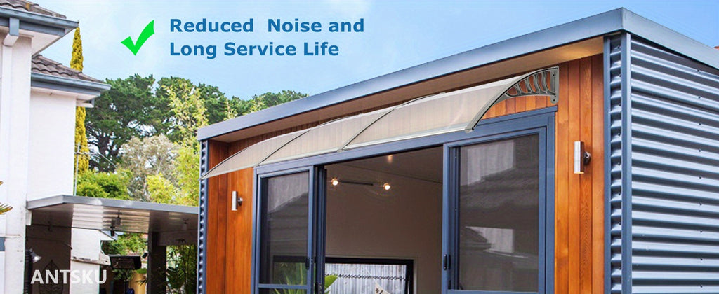 Polycarbonate Door Window Awning Canopy UPF50+ UV Rain Snow Protection Outdoor Entry Overhang 80x40 120x40 Hollow Sheet Clear Brown