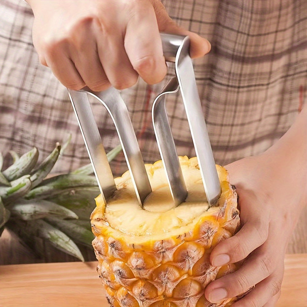 Pineapple Corer Slicer Stainless Steel Easy One-Twist Pineapple Cutter Tool with Comfortable Grip for Home Kitchen and Restaurant