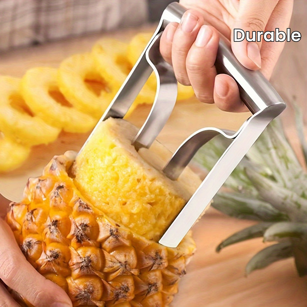 Pineapple Corer Slicer Stainless Steel Easy One-Twist Pineapple Cutter Tool with Comfortable Grip for Home Kitchen and Restaurant