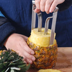 Pineapple Corer Slicer Stainless Steel Easy One-Twist Pineapple Cutter Tool with Comfortable Grip for Home Kitchen and Restaurant