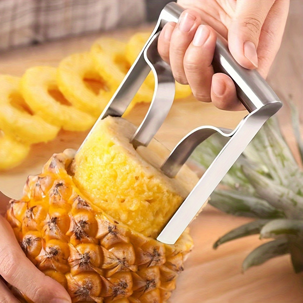 Pineapple Corer Slicer Stainless Steel Easy One-Twist Pineapple Cutter Tool with Comfortable Grip for Home Kitchen and Restaurant