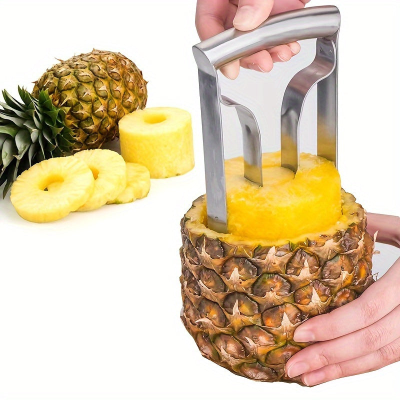 Pineapple Corer Slicer Stainless Steel Easy One-Twist Pineapple Cutter Tool with Comfortable Grip for Home Kitchen and Restaurant