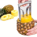 Pineapple Corer Slicer Stainless Steel Easy One-Twist Pineapple Cutter Tool with Comfortable Grip for Home Kitchen and Restaurant