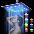 LED Color Changing Rain Shower Head 6 Inch Square - 7 Color Light Up Rainfall Showerhead, Self-Powered High Flow Shower Head with Easy Installation, Bathroom Upgrade
