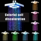 LED Color Changing Rain Shower Head 6 Inch Square - 7 Color Light Up Rainfall Showerhead, Self-Powered High Flow Shower Head with Easy Installation, Bathroom Upgrade