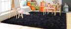 Black Ultra-Soft Fluffy Area Rug – High-Pile Non-Slip Velvet Carpet for Living Room, Bedroom & Playroom | 3x5 to 8x10 Ft