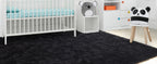 Black Ultra-Soft Fluffy Area Rug – High-Pile Non-Slip Velvet Carpet for Living Room, Bedroom & Playroom | 3x5 to 8x10 Ft
