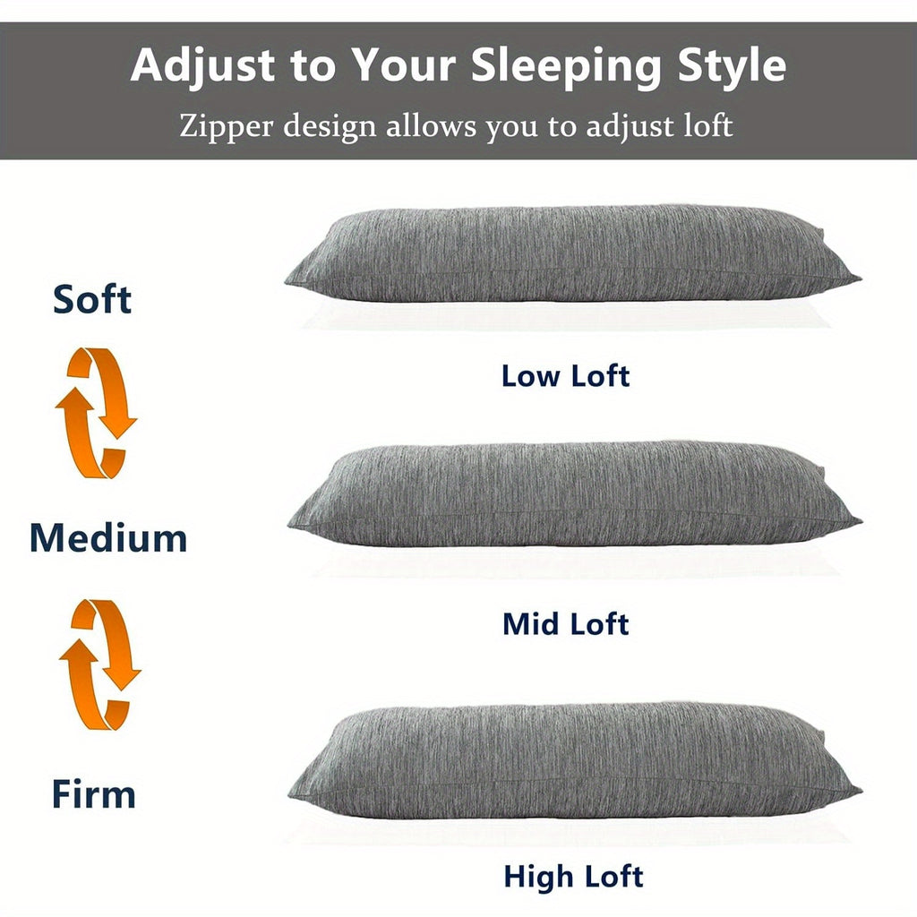 Cooling Body Pillow 20x54 Inch for Adults - Large Firm Full Body Pillow Side Sleeper Pregnancy Pillow with Removable Washable Cover