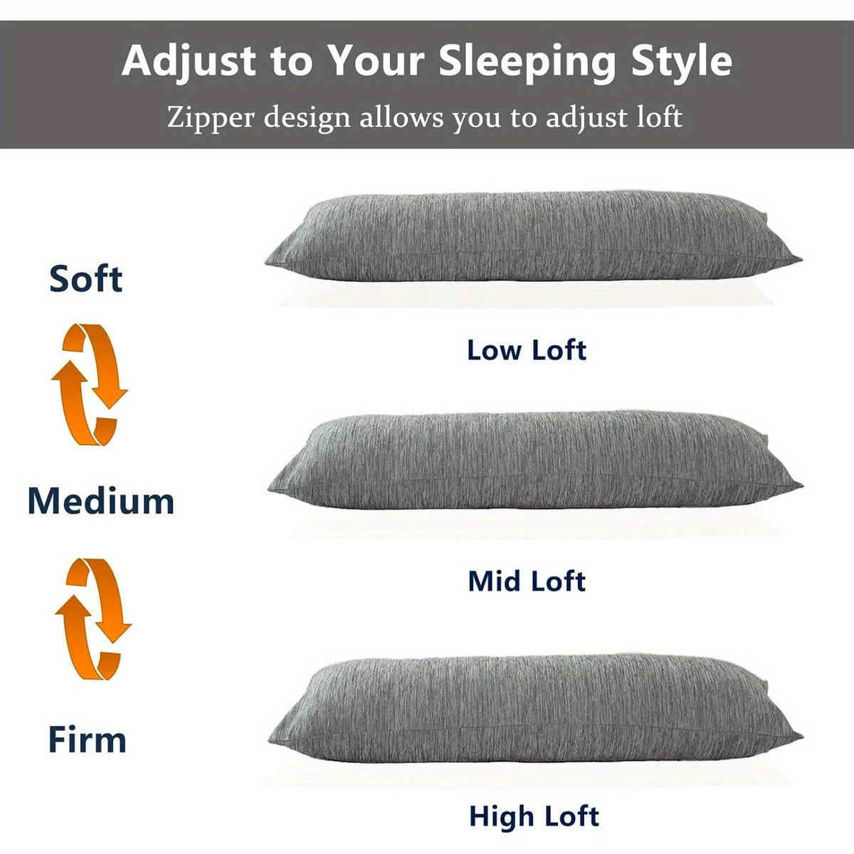 Cooling Body Pillow 20x54 Inch for Adults - Large Firm Full Body Pillow Side Sleeper Pregnancy Pillow with Removable Washable Cover