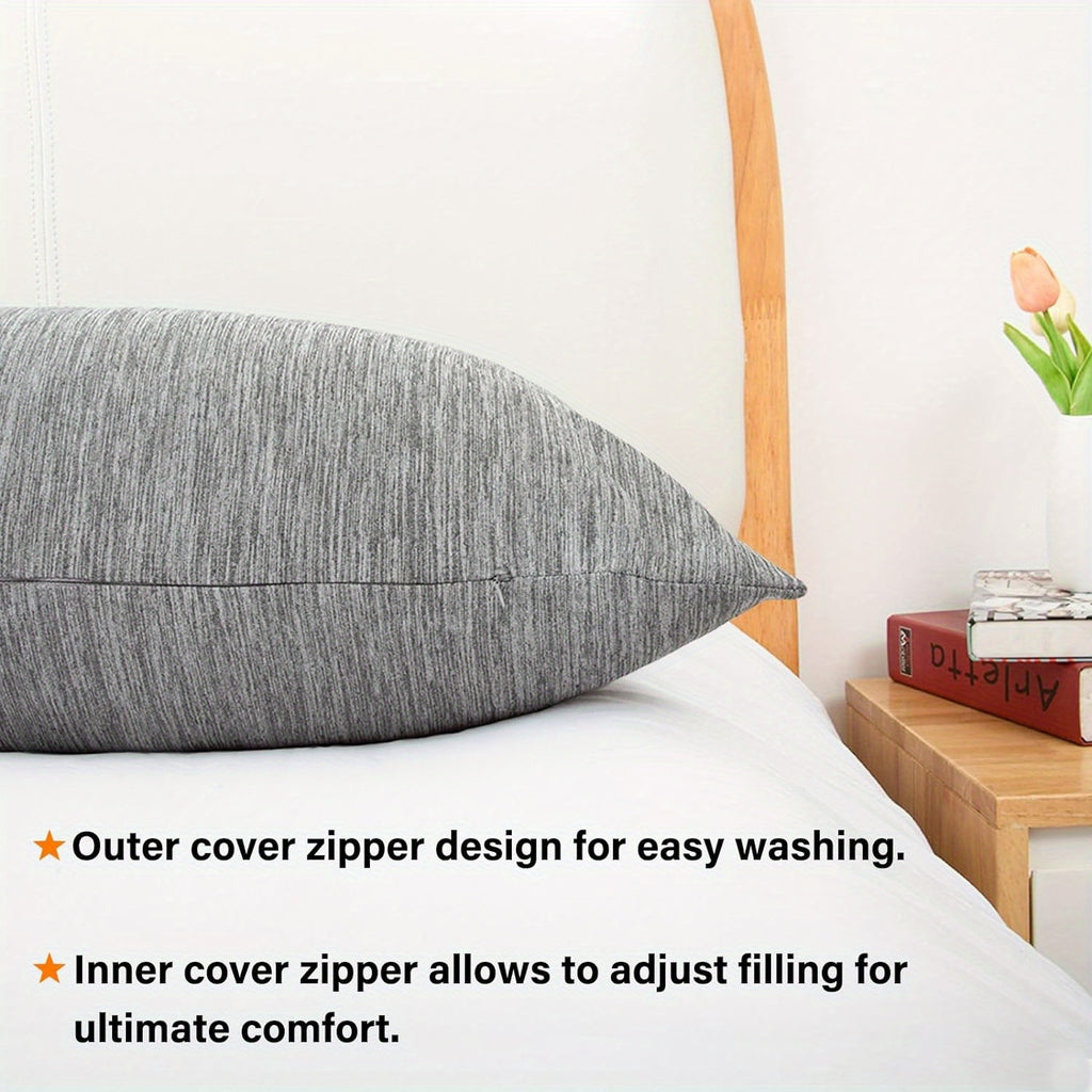 Cooling Body Pillow 20x54 Inch for Adults - Large Firm Full Body Pillow Side Sleeper Pregnancy Pillow with Removable Washable Cover