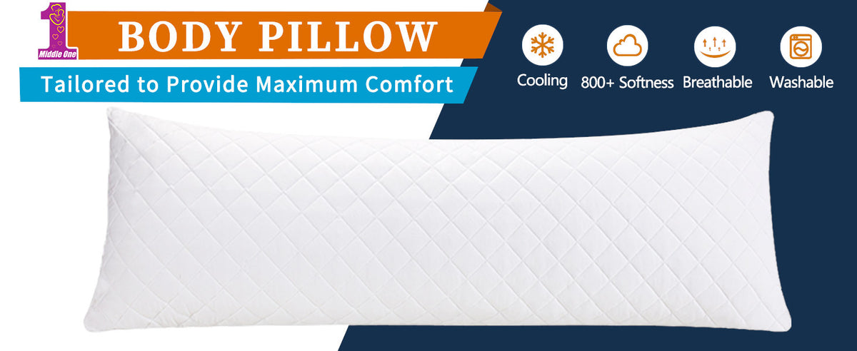 Cooling Body Pillow 20x54 Inch for Adults - Large Firm Full Body Pillow Side Sleeper Pregnancy Pillow with Removable Washable Cover