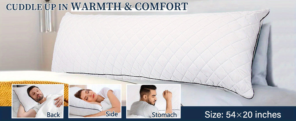Cooling Body Pillow 20x54 Inch for Adults - Large Firm Full Body Pillow Side Sleeper Pregnancy Pillow with Removable Washable Cover