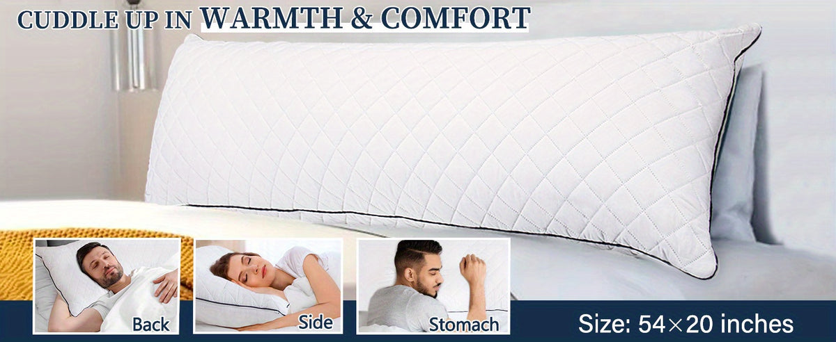 Cooling Body Pillow 20x54 Inch for Adults - Large Firm Full Body Pillow Side Sleeper Pregnancy Pillow with Removable Washable Cover