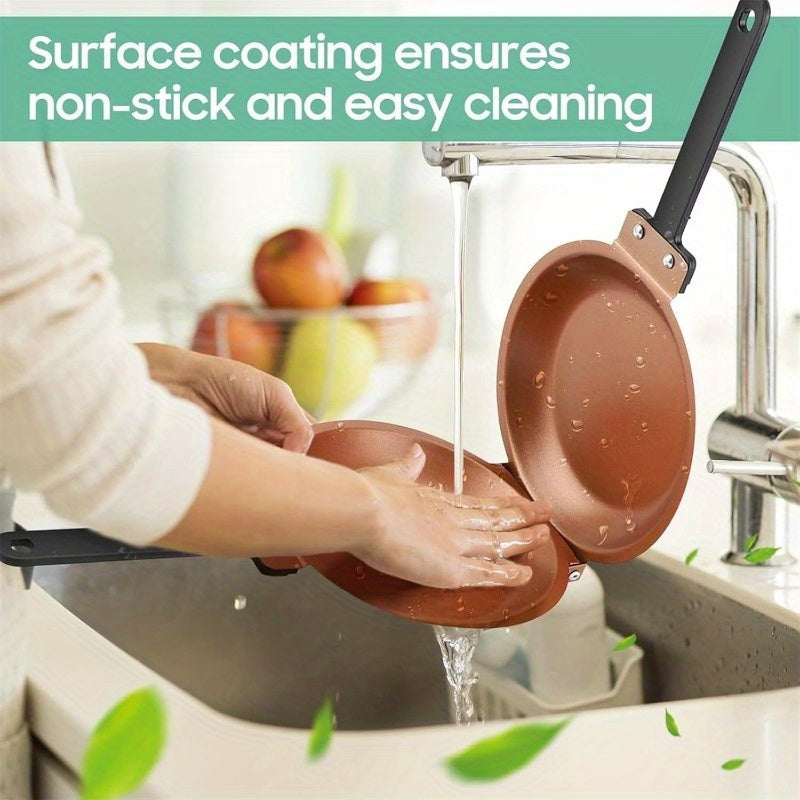 Pancake Skillet Non-Stick Reversible Foldable Stainless Steel Breakfast Pan for Pancakes Omelettes Frittatas Dishwasher Safe Multiple Colors