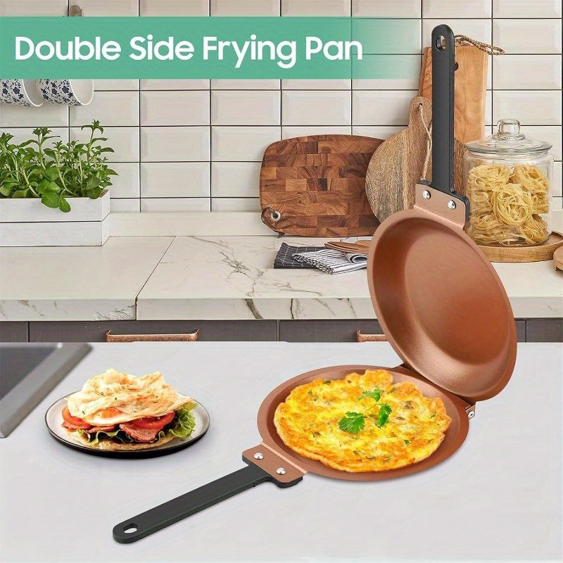 Pancake Skillet Non-Stick Reversible Foldable Stainless Steel Breakfast Pan for Pancakes Omelettes Frittatas Dishwasher Safe Multiple Colors