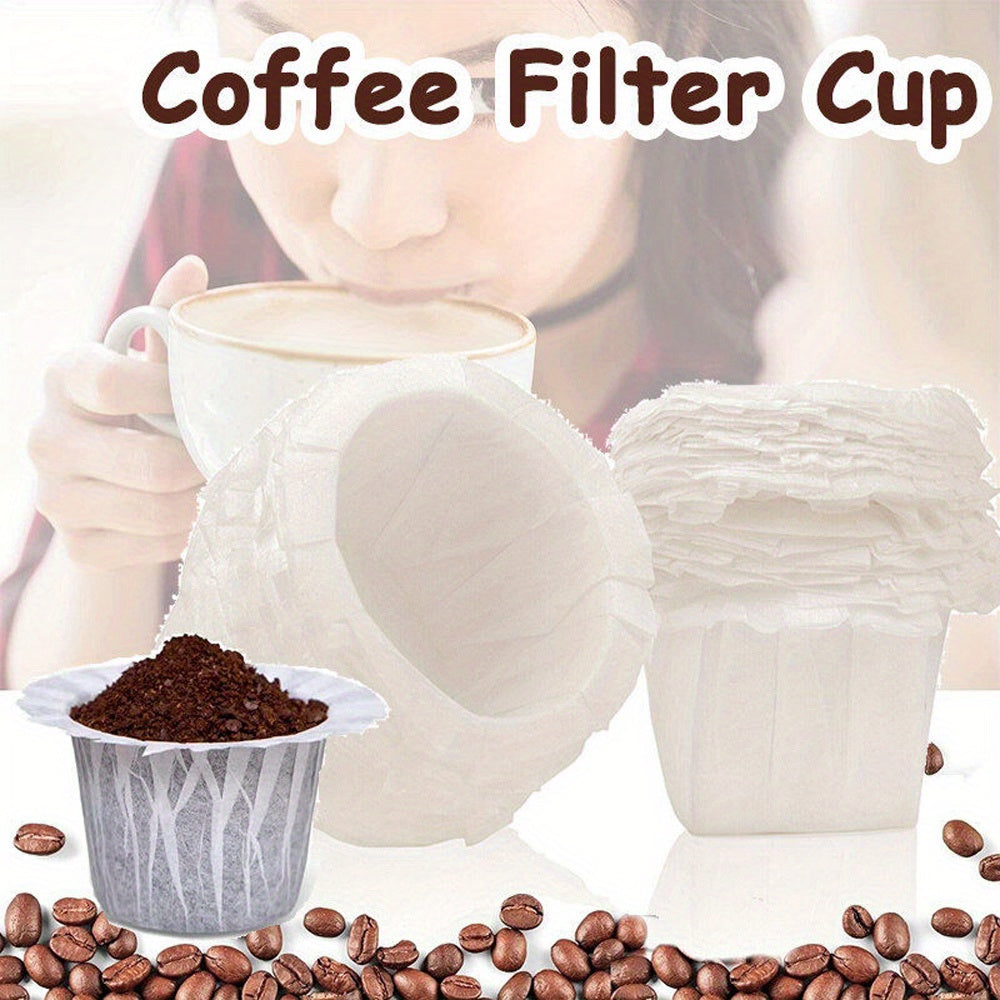 Disposable K Cup Coffee Paper Filters 100-400 Count – Compatible with Keurig Single Serve 1.0 & 2.0 and Reusable K Cup Pods, Heat-Resistant Paper Coffee Filters for Home, Office & Coffee Shops
