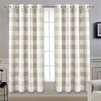 Buffalo Plaid Blackout Curtains Farmhouse Thermal Insulated Drapes | Room Darkening Window Panels for Bedroom Dining Room, 9 Colors 14 Sizes, Single or 2-Panel Set