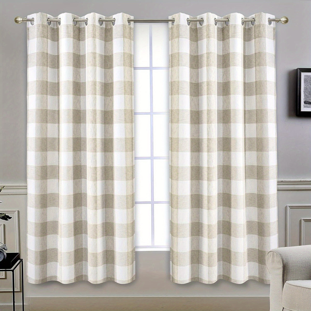Buffalo Plaid Blackout Curtains Farmhouse Thermal Insulated Drapes | Room Darkening Window Panels for Bedroom Dining Room, 9 Colors 14 Sizes, Single or 2-Panel Set