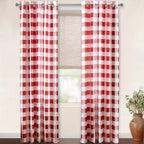 Buffalo Plaid Blackout Curtains Farmhouse Thermal Insulated Drapes | Room Darkening Window Panels for Bedroom Dining Room, 9 Colors 14 Sizes, Single or 2-Panel Set