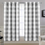Buffalo Plaid Blackout Curtains Farmhouse Thermal Insulated Drapes | Room Darkening Window Panels for Bedroom Dining Room, 9 Colors 14 Sizes, Single or 2-Panel Set