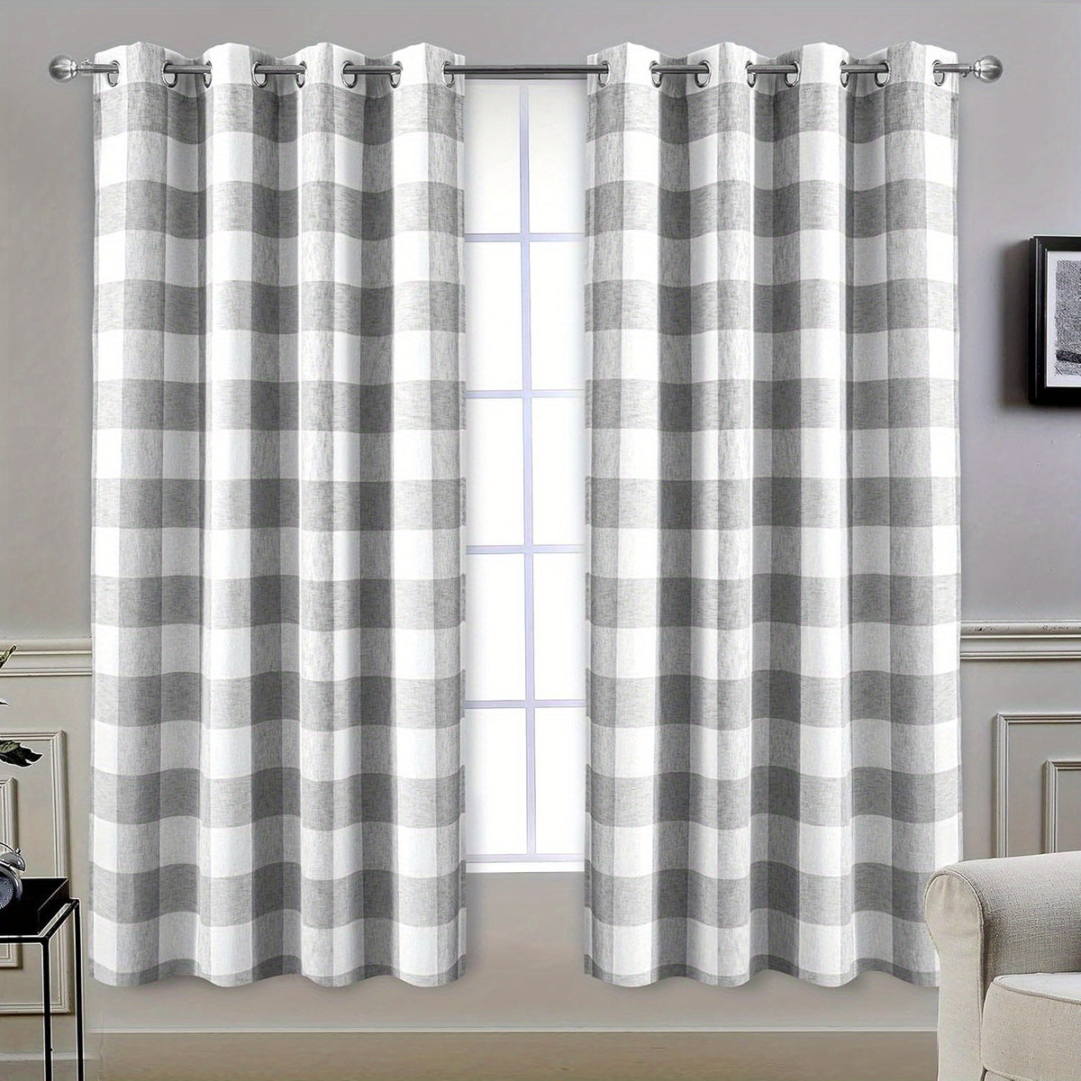 Buffalo Plaid Blackout Curtains Farmhouse Thermal Insulated Drapes | Room Darkening Window Panels for Bedroom Dining Room, 9 Colors 14 Sizes, Single or 2-Panel Set