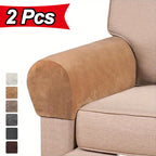Sofa Armrest Covers Set of 2 Stretch Spandex Elastic Plaid Slip-On Arm Protectors for Couch Chair Universal Fit Pet Hair Scratch Guard Dark Gray