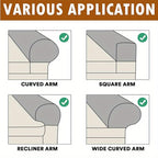 Stretch Armrest Covers for Sofa & Chairs 2-Piece Set – Spandex Velvet Elastic Plaid Armchair Slipcovers for Couch, Recliner & Living Room, Arm Covers for Furniture Protection