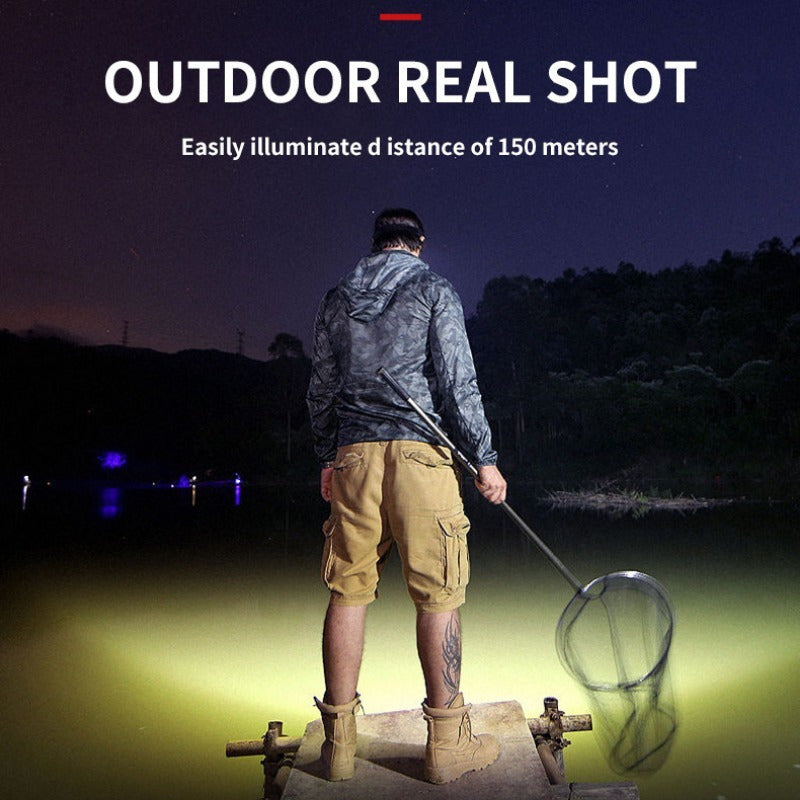 5LED USB Rechargeable Headlamp 2-Pack IP65 Waterproof 4-Mode Head Flashlight with 18650 Battery for Camping Hiking Fishing Hunting Running Outdoor Head Light