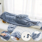 Wearable Shark Blanket – Soft Flannel Hooded Full-Body Onesie Pajama Blanket, Machine Washable, Funny Gift for Kids & Adults