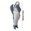 Wearable Shark Blanket – Soft Flannel Hooded Full-Body Onesie Pajama Blanket, Machine Washable, Funny Gift for Kids & Adults