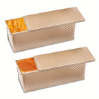 Nonstick Loaf Pan with Lid Carbon Steel Pullman Bread Pan – 9.5 & 10.5 & 13-Inch Homemade Bread Baking Pan with Bread Bags for Sandwiches & Toast