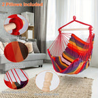Hammock Chair with Stand Included Hanging Swing Chair Soft Non-Woven Fabric Seat for Indoor Outdoor Patio Backyard Relaxation Blue Red