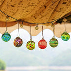 Hand-Blown Glass Witch Balls Friendship Balls Set of 6 Hanging Glass Gazing Spheres for Garden Home Classroom Christmas Halloween Thanksgiving Birthday Gift